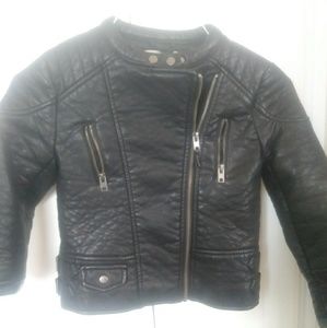 Like New Size 7/8 Girls Faux Leather Moto Jacket